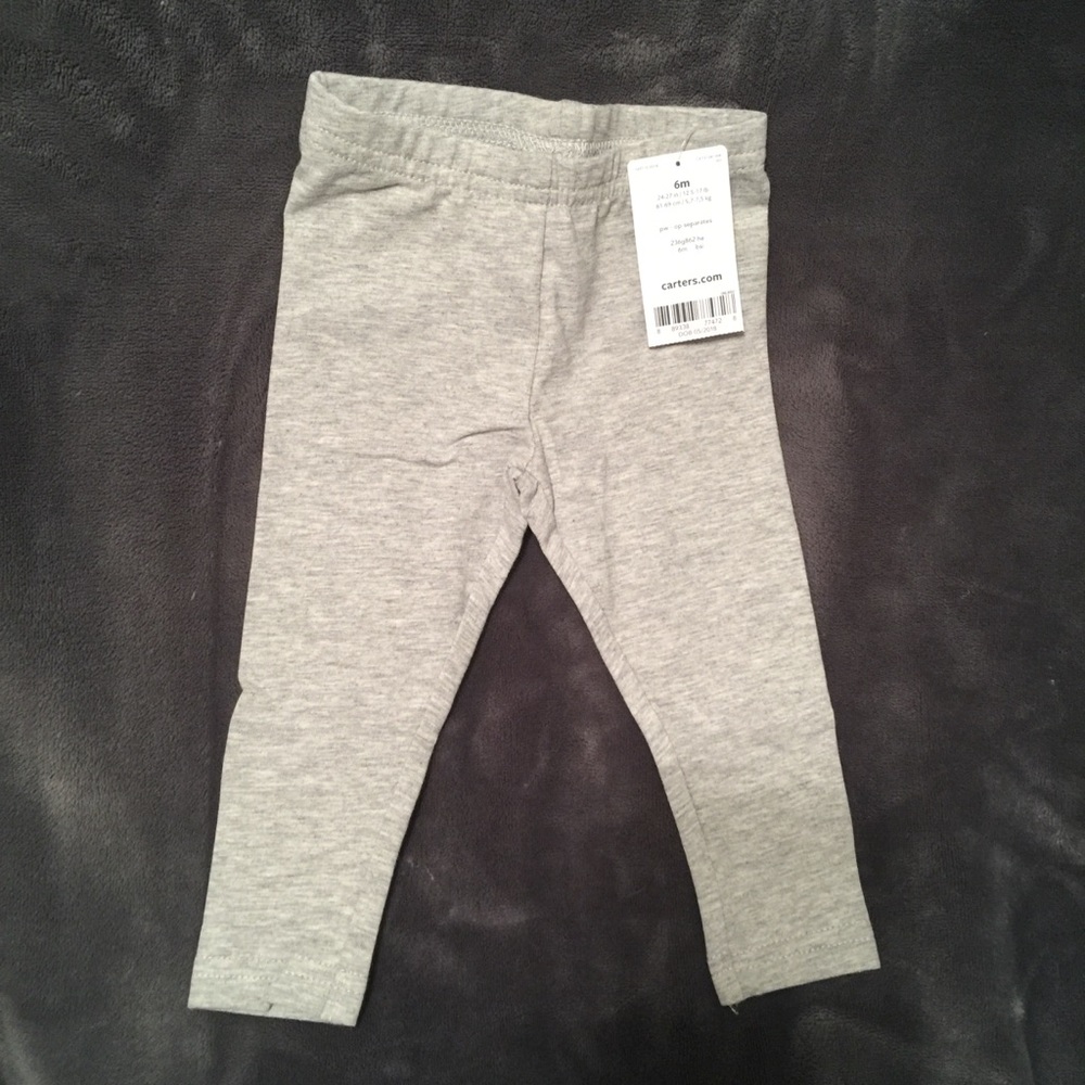 NWT Carter’s Grey Leggings, Size 6 Months